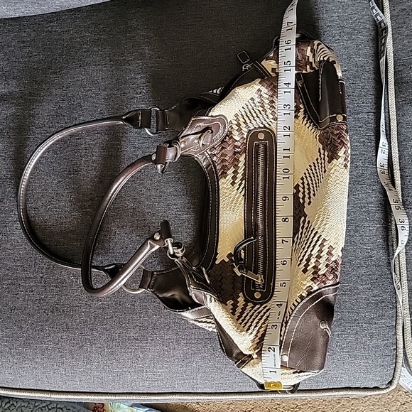 Faux Leather and Woven Straw Purse - Picture 11 of 14